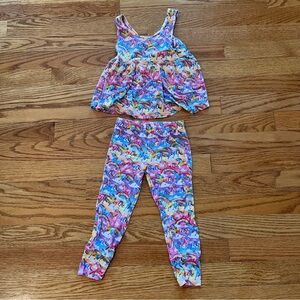 Posh Peanut x Lisa Frank Collab Magic Markie pajama set size 2T